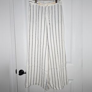 Emporio Armani White Pants with Black Pinstripes